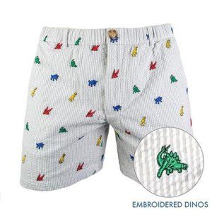 Chubbies Dino DNA Dinosaur Seersucker Shorts